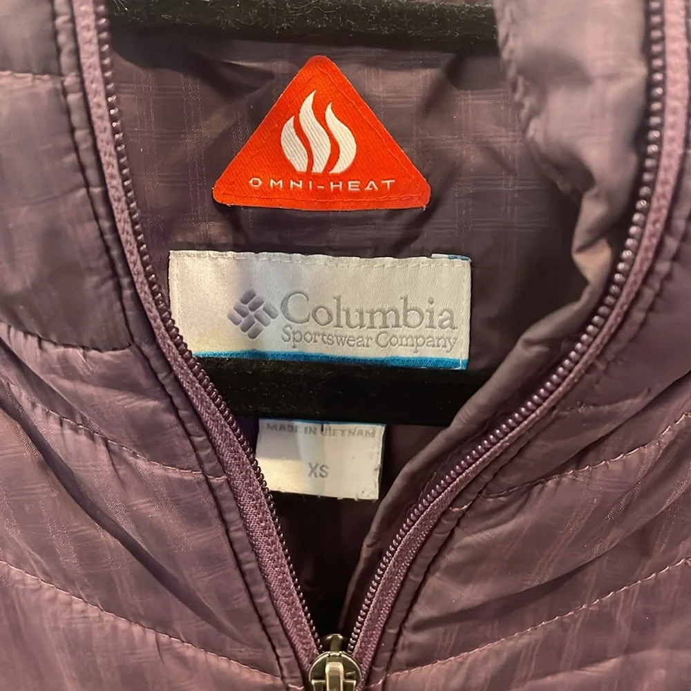 COLUMBIA Omni-Heat‎ Down Insulated Long Purple Puffer Jacket Size XS